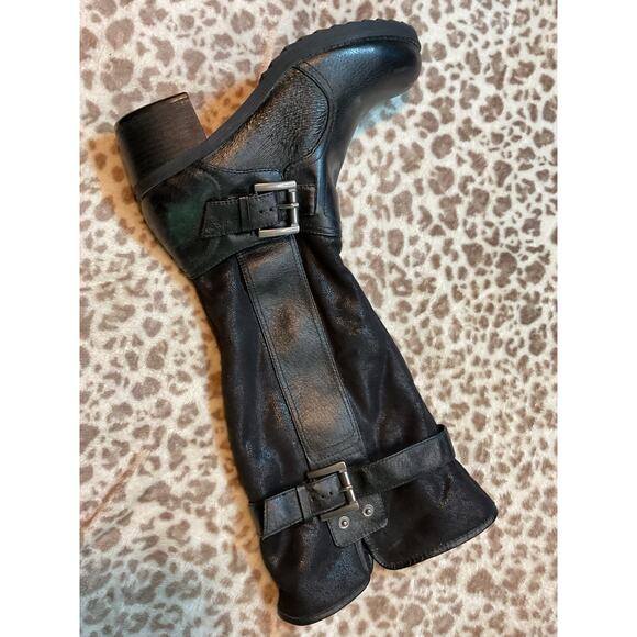 Baretraps Black Suede Leather Boots with Faux Fur Lining and Zips Size 8.5 - Picture 6 of 7